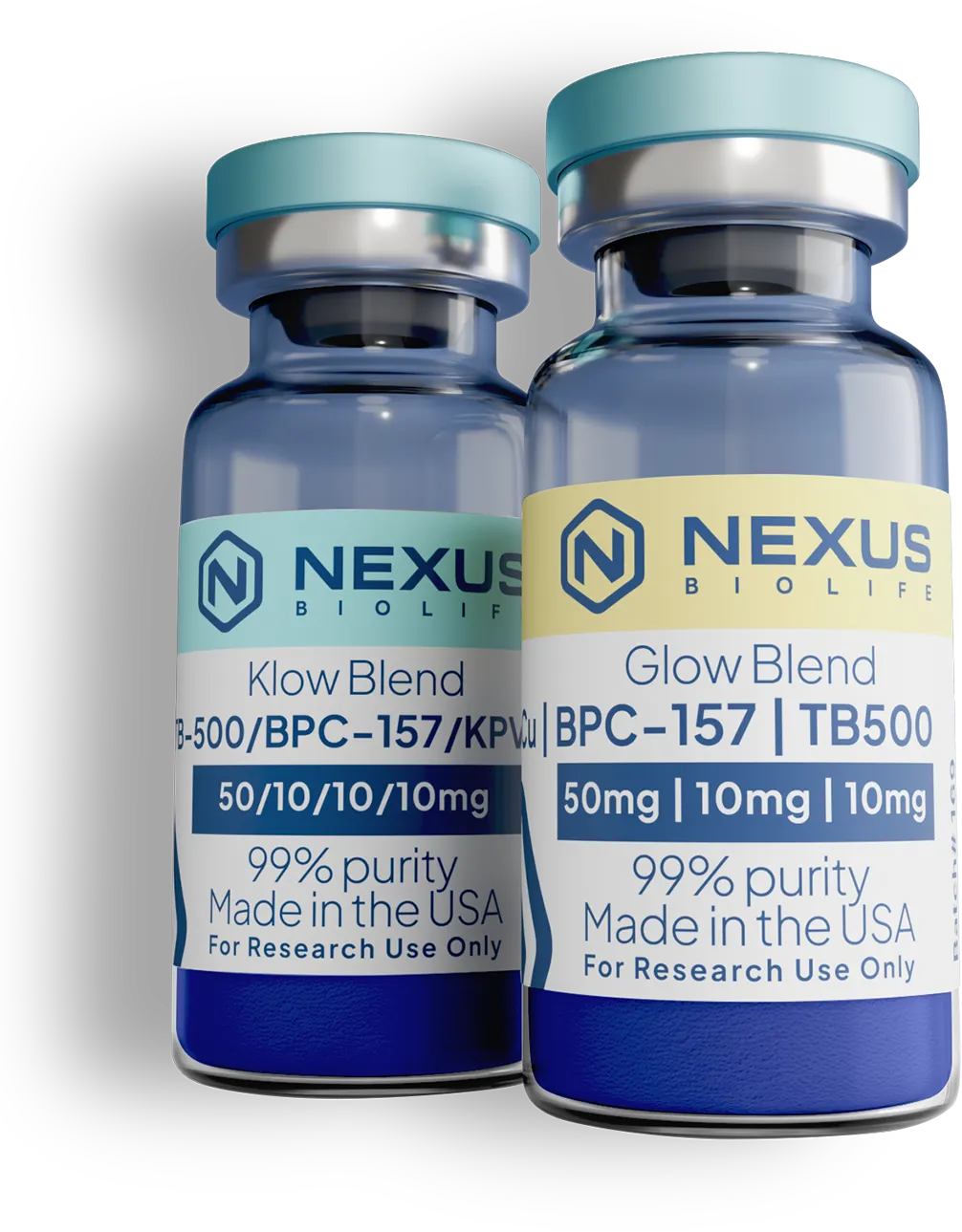 Double-Vial image: Glow and Klow blends. Nexusbiolife.com | Nexusbiolife.health | Advanced Research Peptides Available at NexusBioLife.com (account registration required to view)